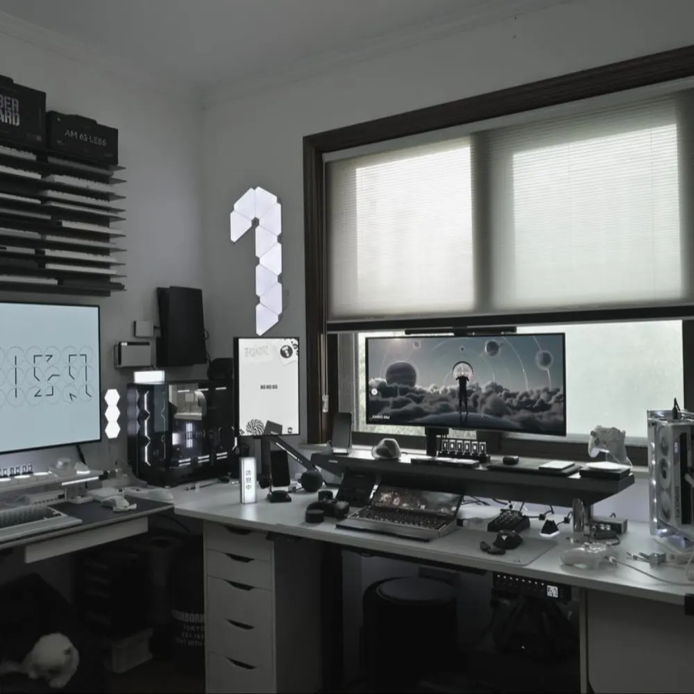 Michael Shi's workspace — content-creative setup, photo 2 of 4
