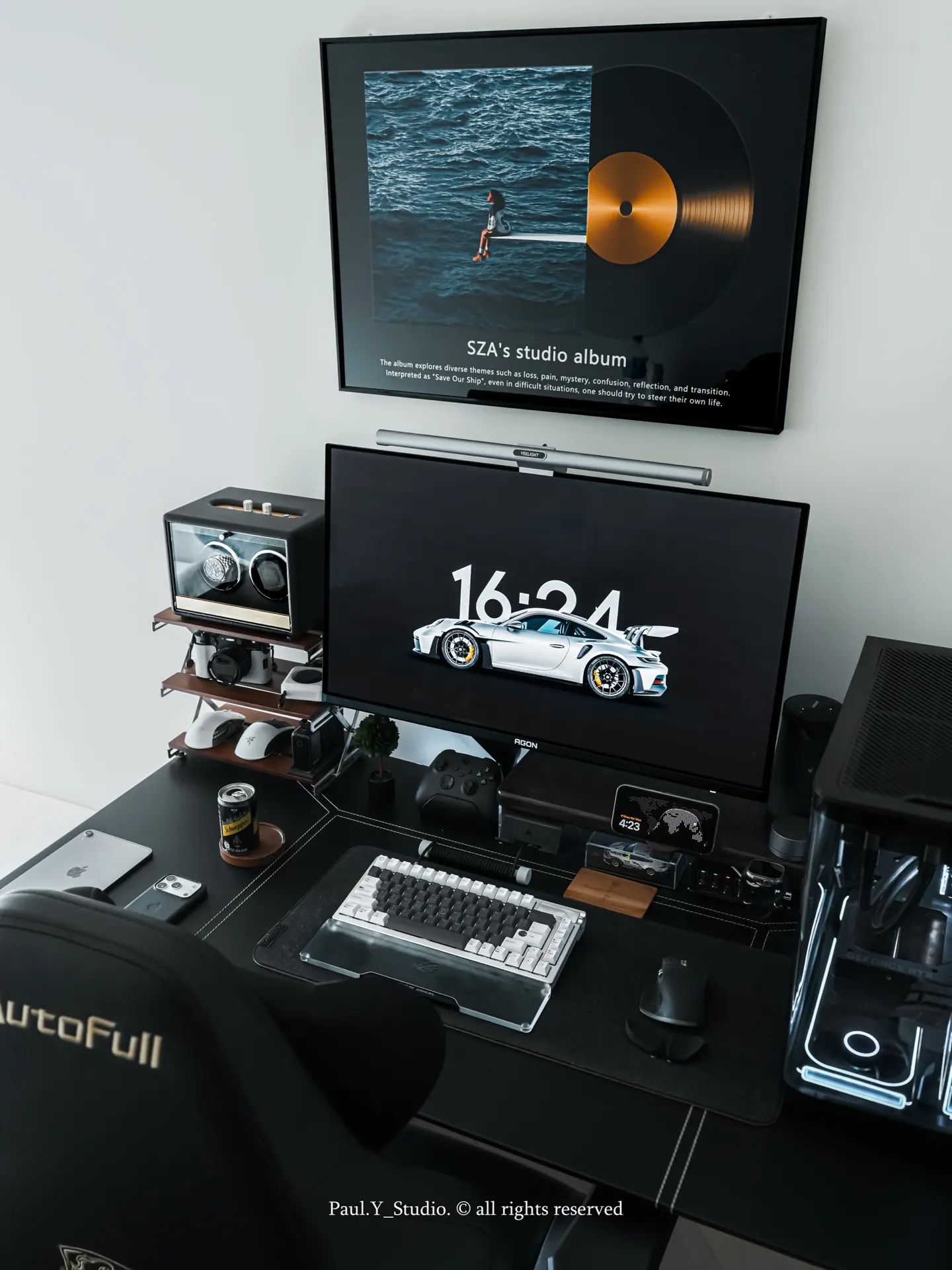 Paul Y's workspace — content-creative setup, photo 1 of 4