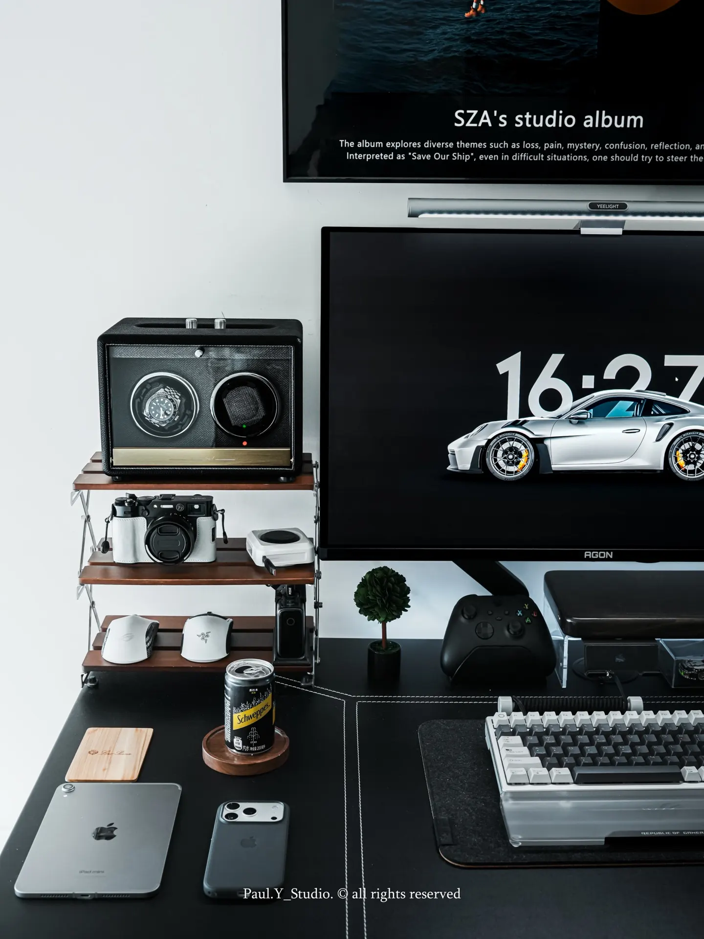 Paul Y's workspace — content-creative setup, photo 3 of 4